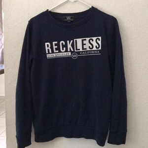 Reckless navy blue crew neck sweater